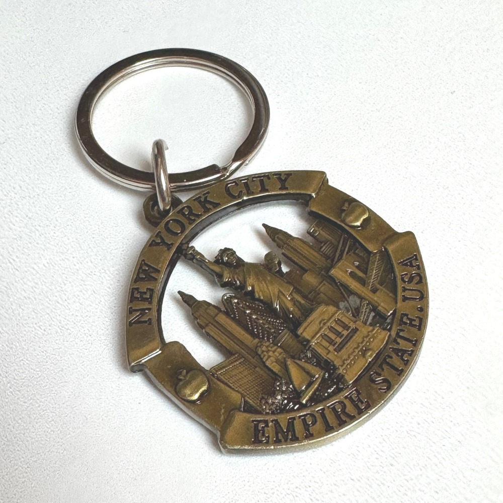 New York City Empire State USA Skyline Statue of Liberty Souvenir Keychain